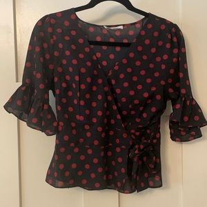 BBDakota peplum wrap blouse